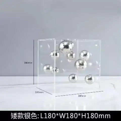 European-style Square Acrylic Cover Ball Ornaments Living Room Porch TV Cabinet Model Room Home High-end Decorations Modern