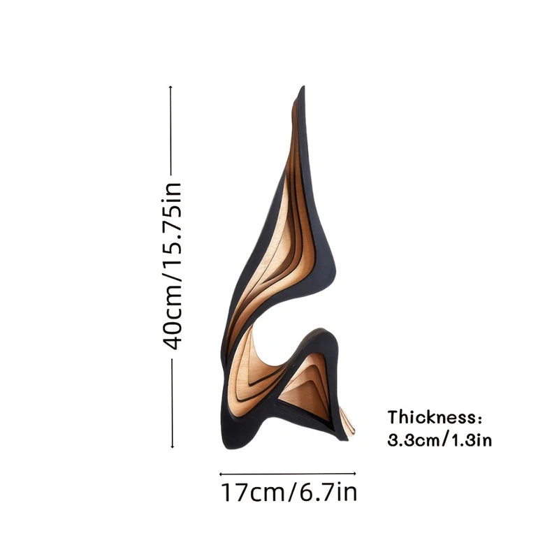 Wooden Three-dimensional Curved Artistic  Decoration   Bookshelf  Room Decoration Desktop Ornaments  Irregular Shape Artwork