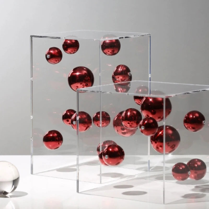 European-style Square Acrylic Cover Ball Ornaments Living Room Porch TV Cabinet Model Room Home High-end Decorations Modern