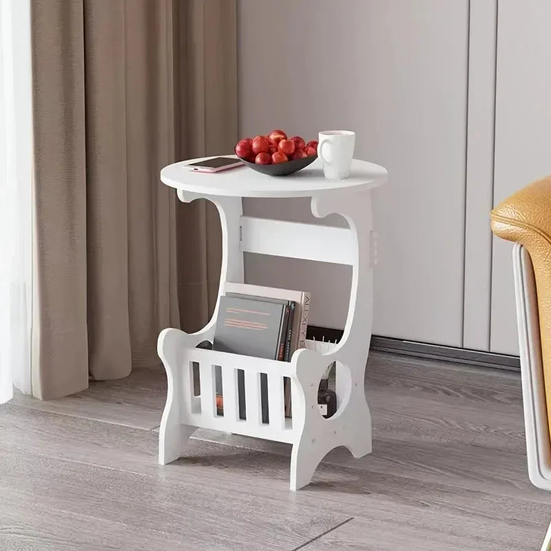 Mini Storage Rack Bedside Table, Bedroom Furniture, Modern Minimalist Mini Round Side Table, Lightweight Storage Cabinet
