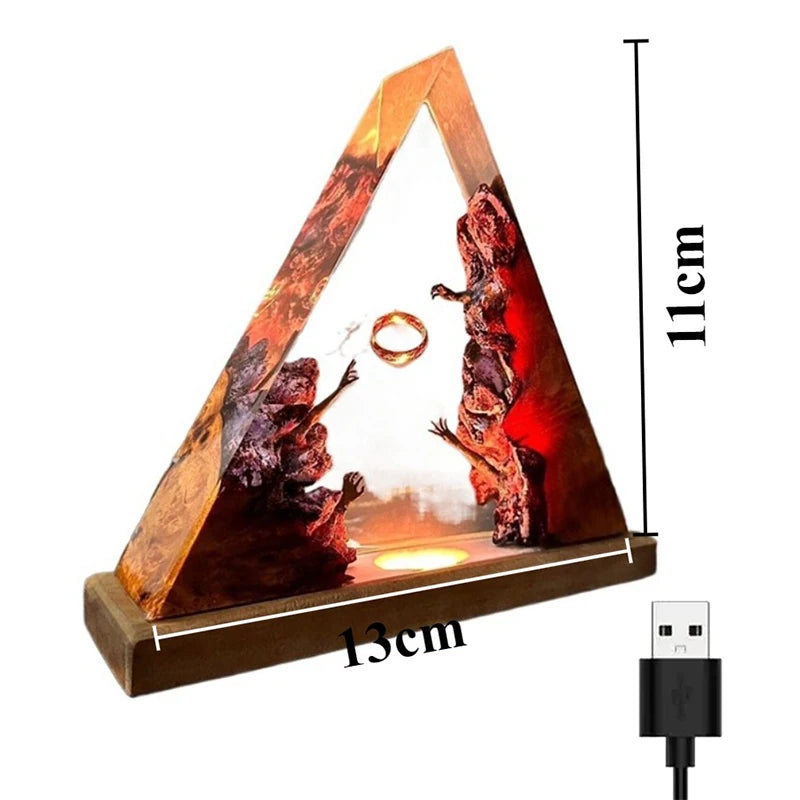 Resin Wooden Night Light Bedroom Ornament Luxury Creative Art Ornaments Aesthetic Modern Halloween Ornament Home Decorations
