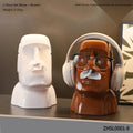 Creative Moai Stone Statue Tissue Box Glasses Holder Head Mounted Earphone Stand Home Multifunctional Decorative Ornament Gift