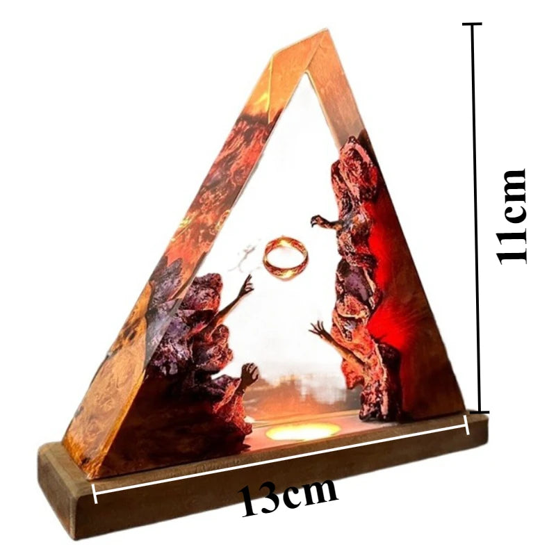 Resin Wooden Night Light Bedroom Ornament Luxury Creative Art Ornaments Aesthetic Modern Halloween Ornament Home Decorations