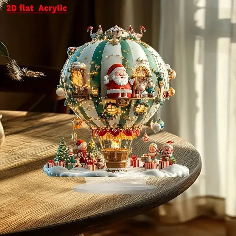 Unique Christmas Village Houses Sets Rotating Train Display Figurines-LED Light Up Musical,Battery Operated Holiday Decoration