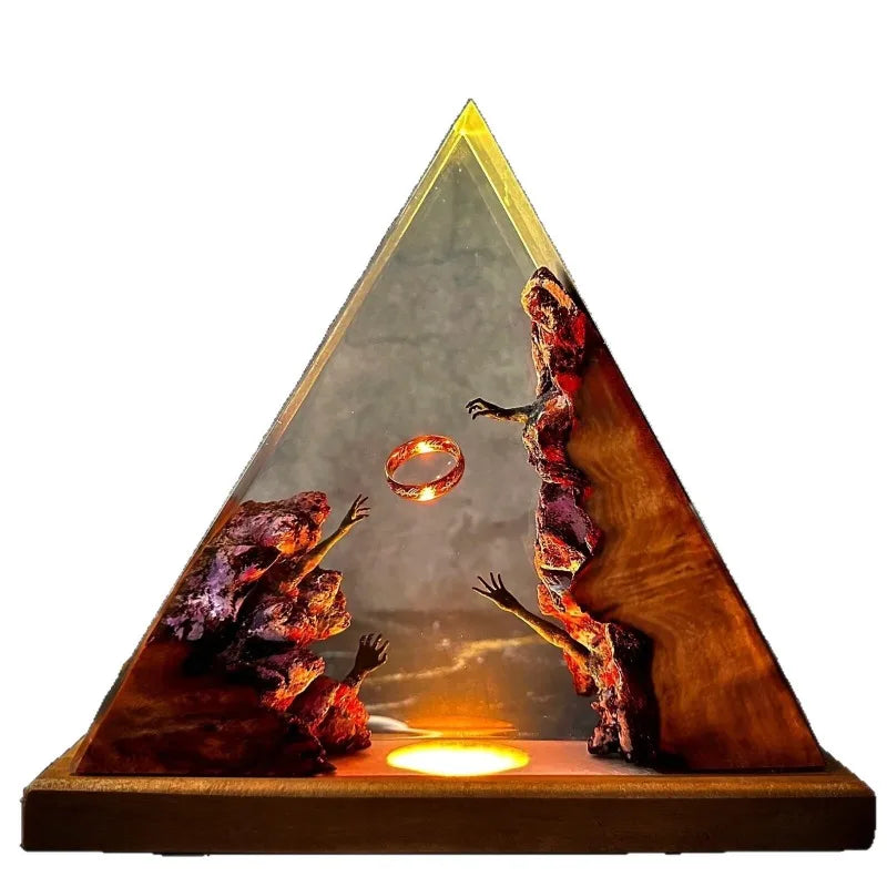 Resin Wooden Night Light Bedroom Ornament Luxury Creative Art Ornaments Aesthetic Modern Halloween Ornament Home Decorations