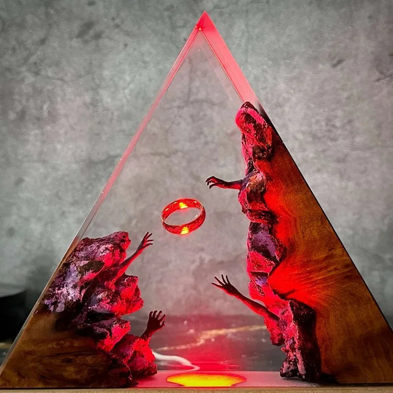 Resin Wooden Night Light Bedroom Ornament Luxury Creative Art Ornaments Aesthetic Modern Halloween Ornament Home Decorations