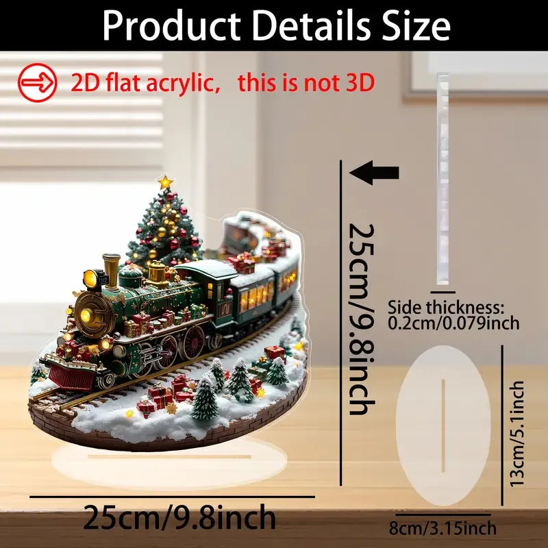 Unique Christmas Village Houses Sets Rotating Train Display Figurines-LED Light Up Musical,Battery Operated Holiday Decoration