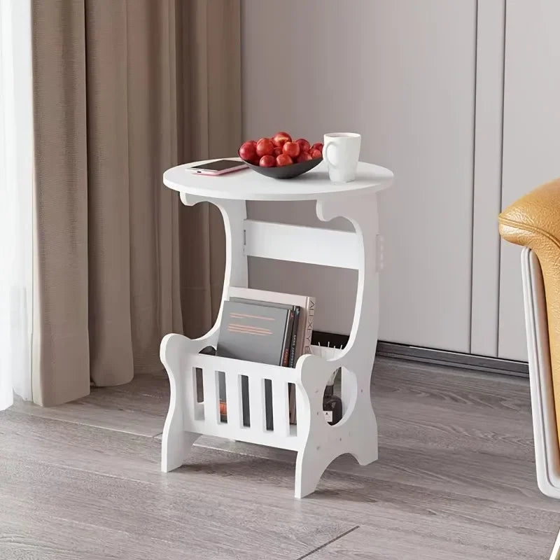 Mini Storage Rack Bedside Table, Bedroom Furniture, Modern Minimalist Mini Round Side Table, Lightweight Storage Cabinet