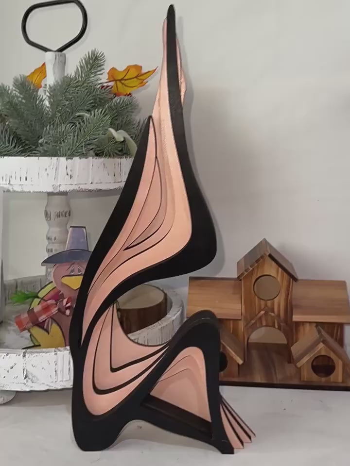 Wooden Three-dimensional Curved Artistic  Decoration   Bookshelf  Room Decoration Desktop Ornaments  Irregular Shape Artwork